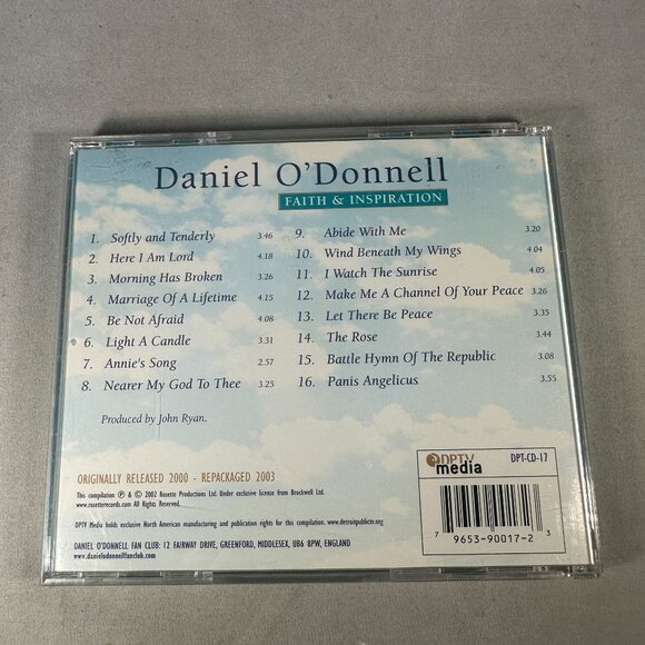 Daniel ODonnell Faith & Inspiration CD Album Christian Hymns 2003 - Picture 2 of 3